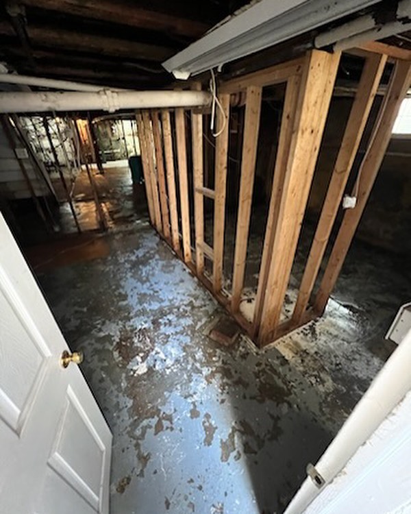 basement in Queens NY. Water extraction and drying